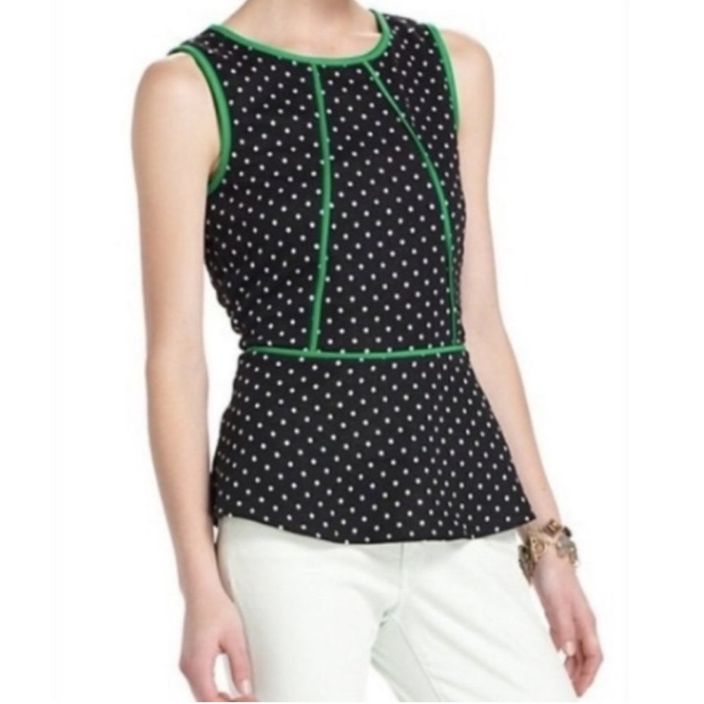 Anthropologie Weston wear Size M Sleeveless Top with Green Trim